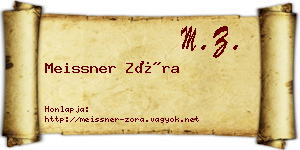 Meissner Zóra névjegykártya